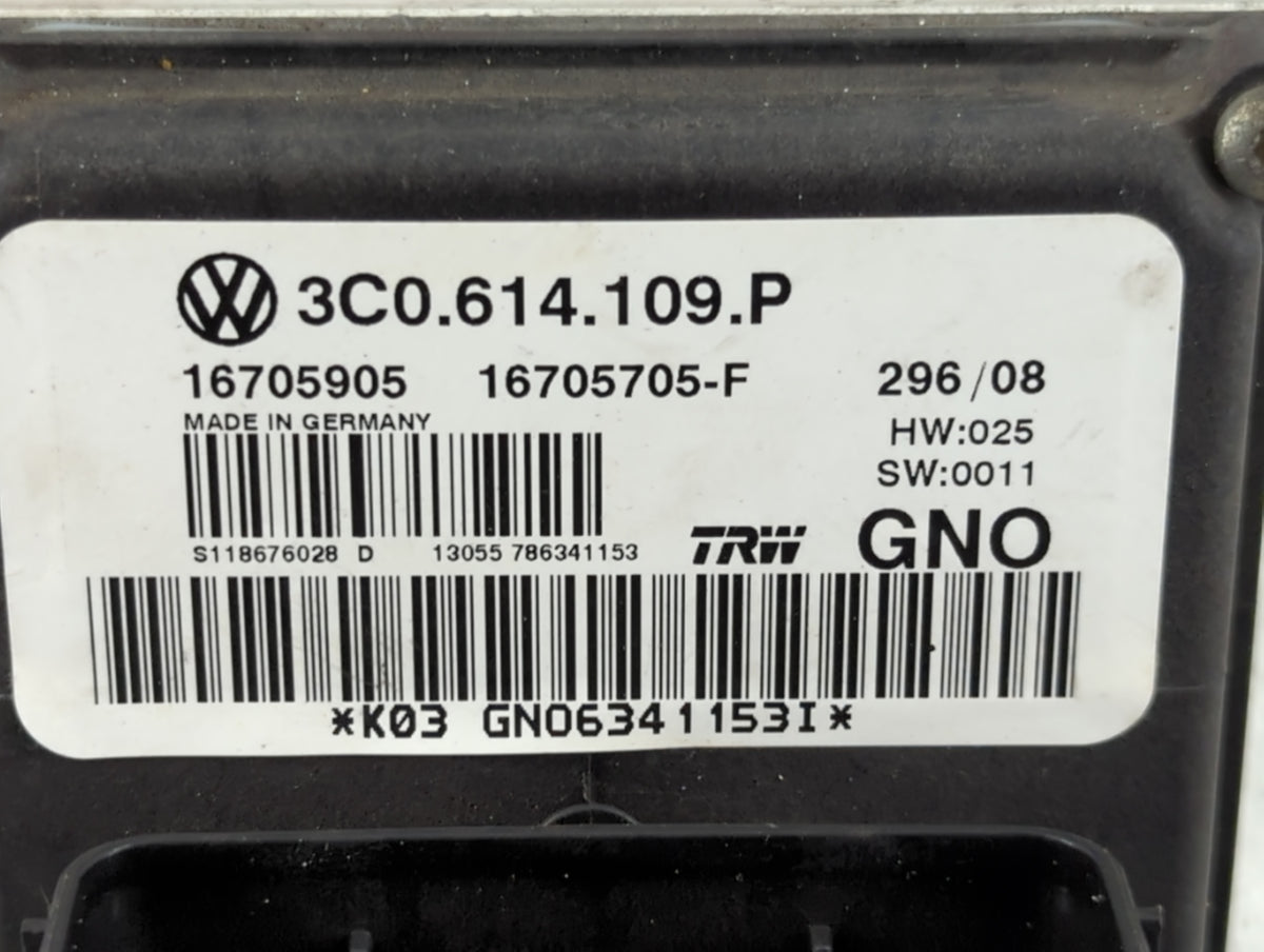 2009-2010 Volkswagen Passat Anti-Lock Brake ABS Pump Module Actuator OEM P/N:3C0 614 109 P 3C0 614 09 AF Fits Fits 2009 2010