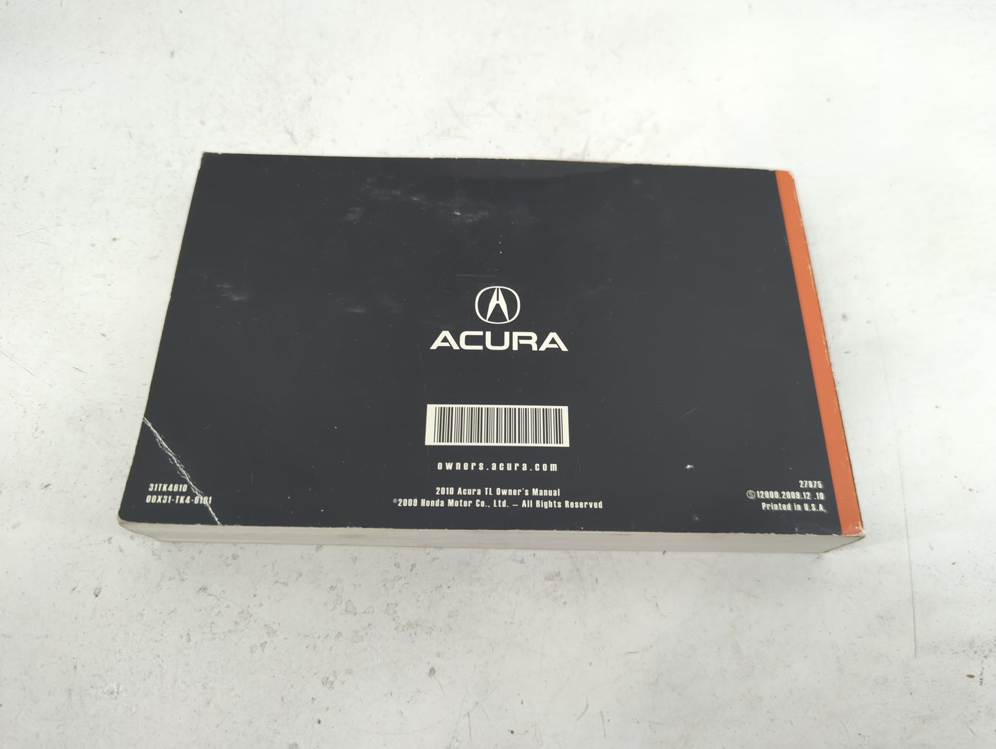 2010 Acura Tl Owners Manual Book Guide P/N:31TK4610 00X31-TK4-6101 OEM Used Auto Parts - Oemusedautoparts1.com