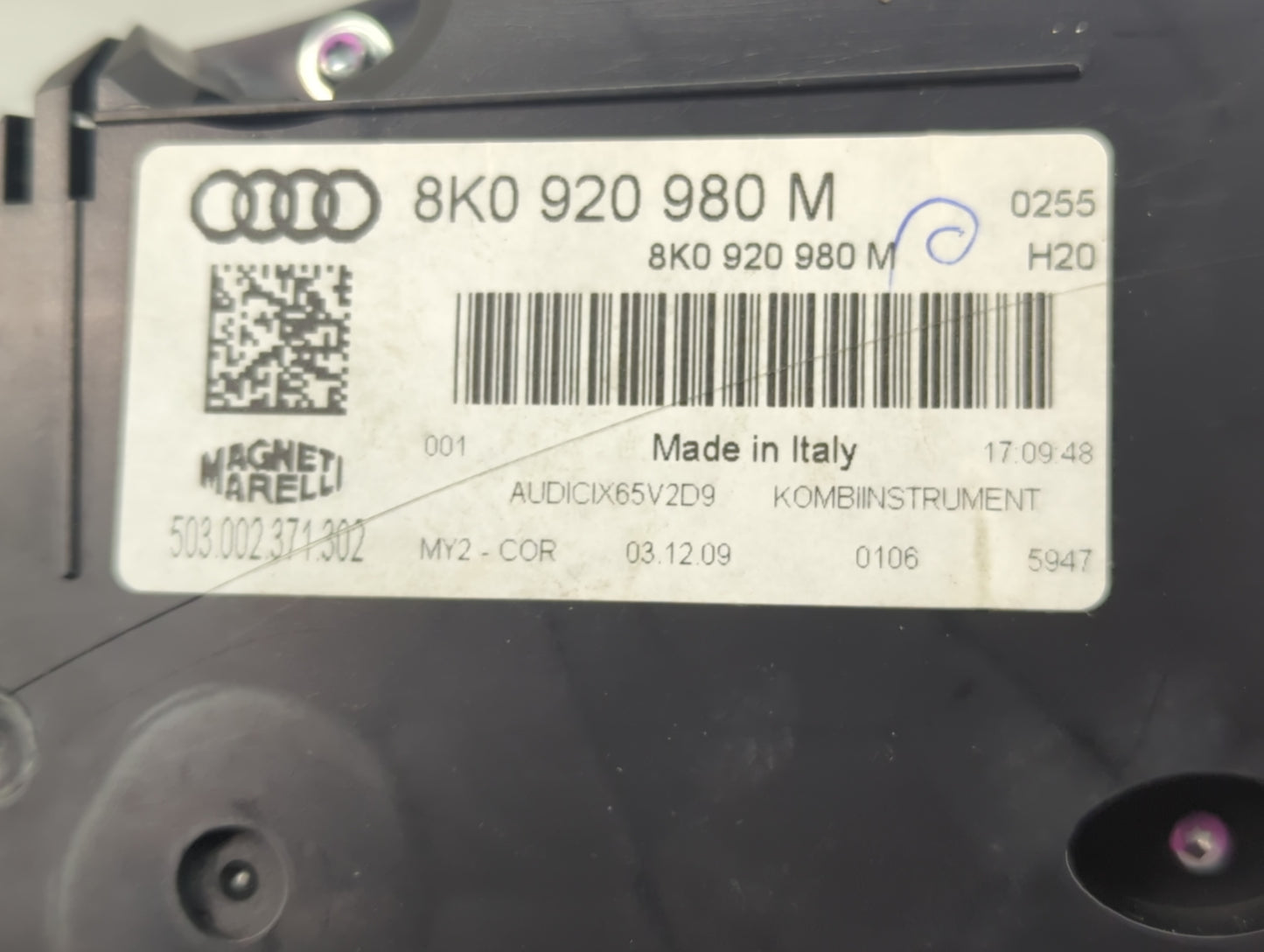 2010-2012 Audi A4 Instrument Cluster Speedometer Gauges P/N:8K0 920 980 M Fits Fits 2010 2011 2012 OEM Used Auto Parts - Oem