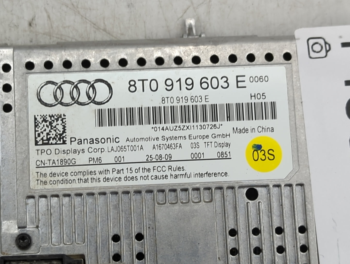 2009-2016 Audi A4 Information Display Screen - Oemusedautoparts1.com
