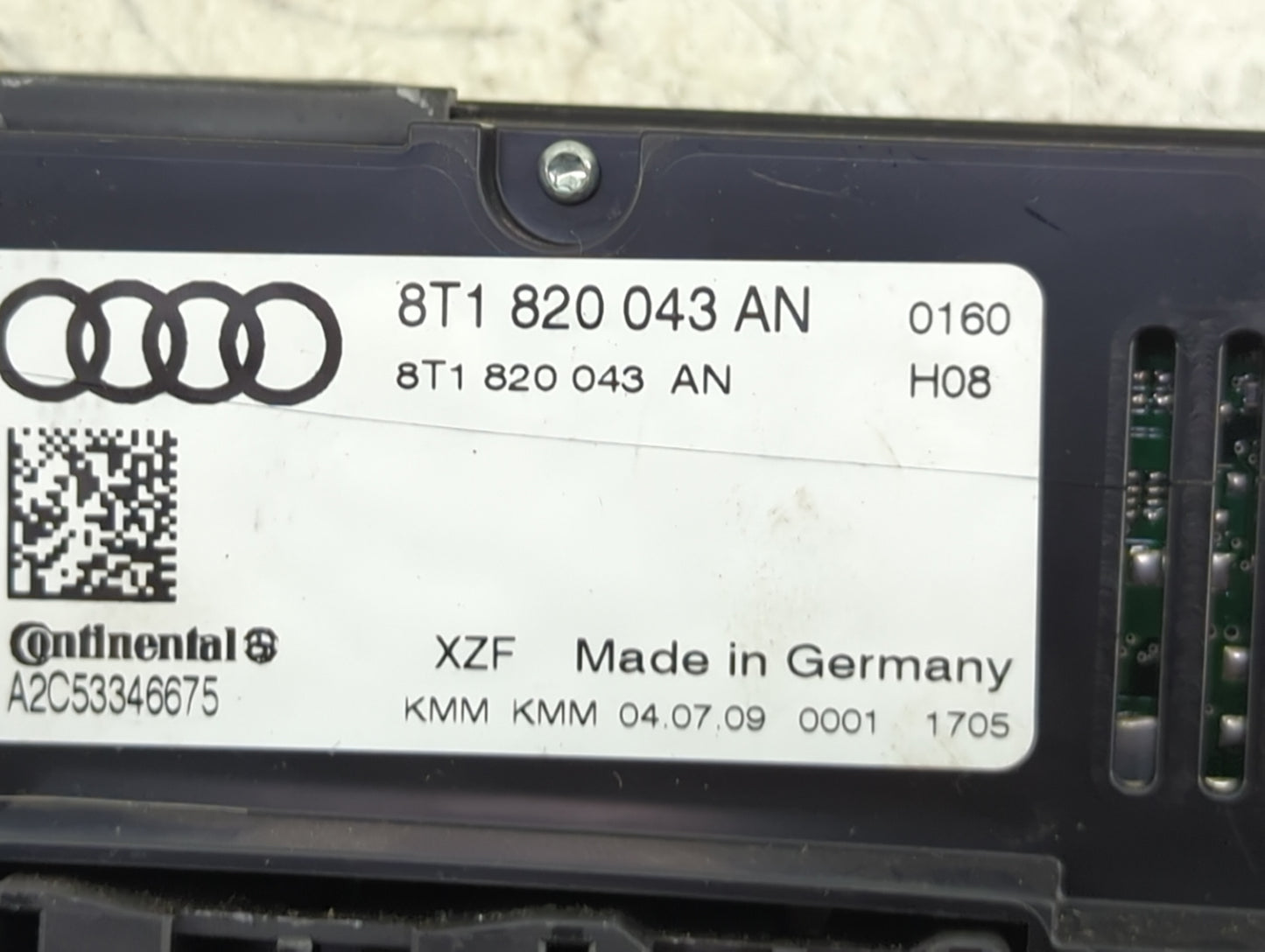 2009-2012 Audi A4 Climate Control Module Temperature AC/Heater Replacement P/N:8T1820043AN A2C53346675 Fits OEM Used Auto Pa