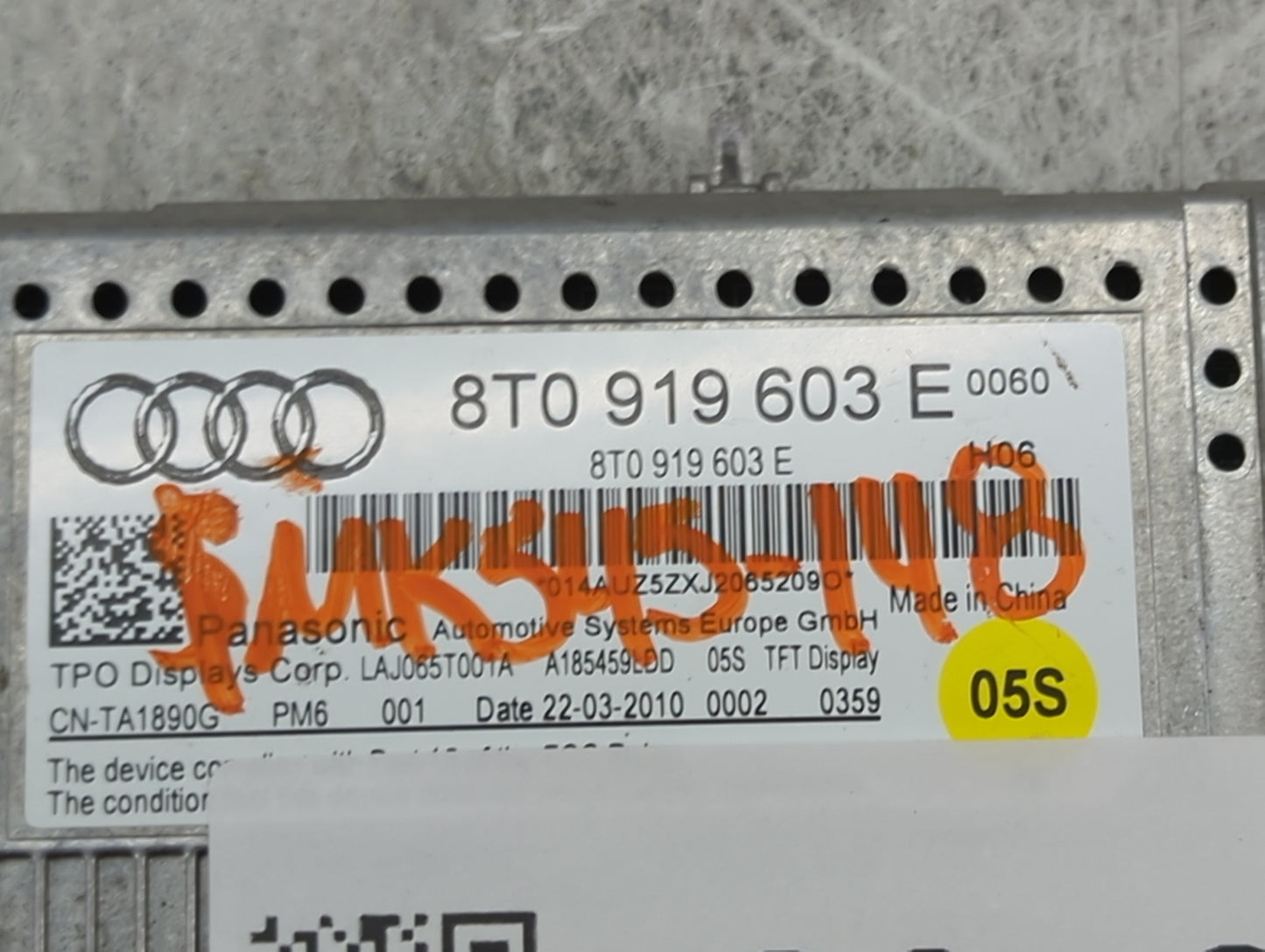 2010 Audi A5 Information Display Screen - Oemusedautoparts1.com