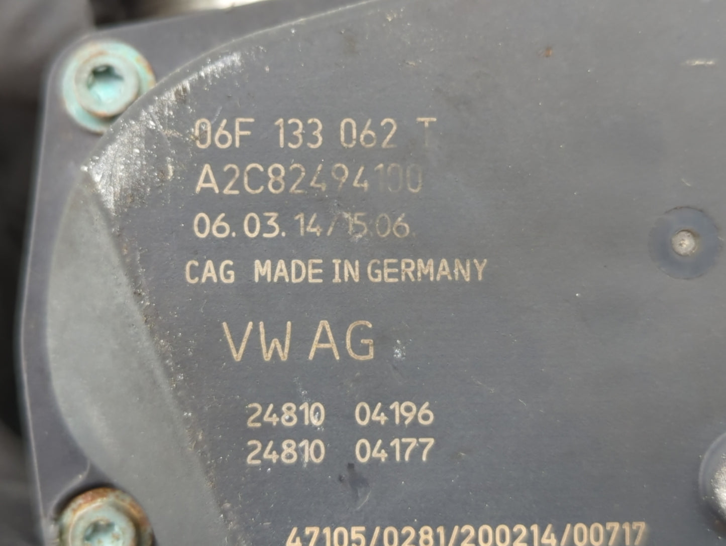 2010-2017 Audi A5 Throttle Body P/N:06F 133 062 G 06F 133 062 Q Fits OEM Used Auto Parts - Oemusedautoparts1.com