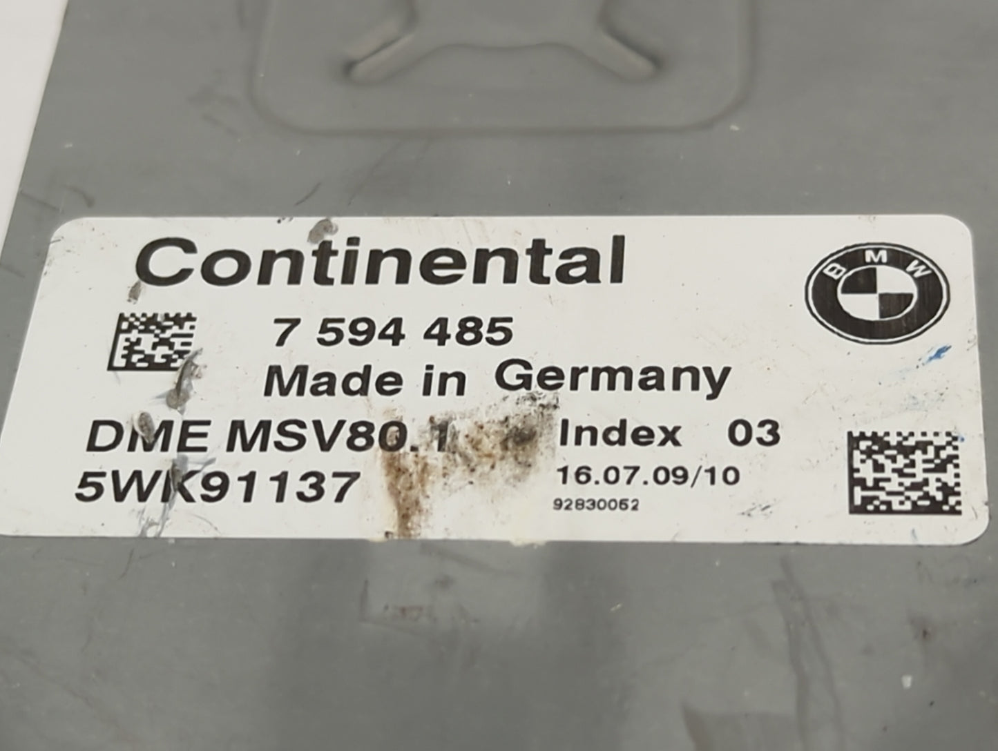 2007-2010 Bmw 328i PCM Engine Control Computer ECU ECM PCU OEM P/N:7594485 5WK91137, DME MSV80 Fits Fits 2007 2008 2009 2010