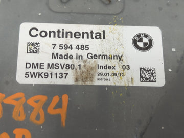 2007-2010 Bmw X3 PCM Engine Control Computer ECU ECM PCU OEM P/N:5WK91137 7 594 485 Fits Fits 2007 2008 2009 2010 2011 OEM Used Auto Parts