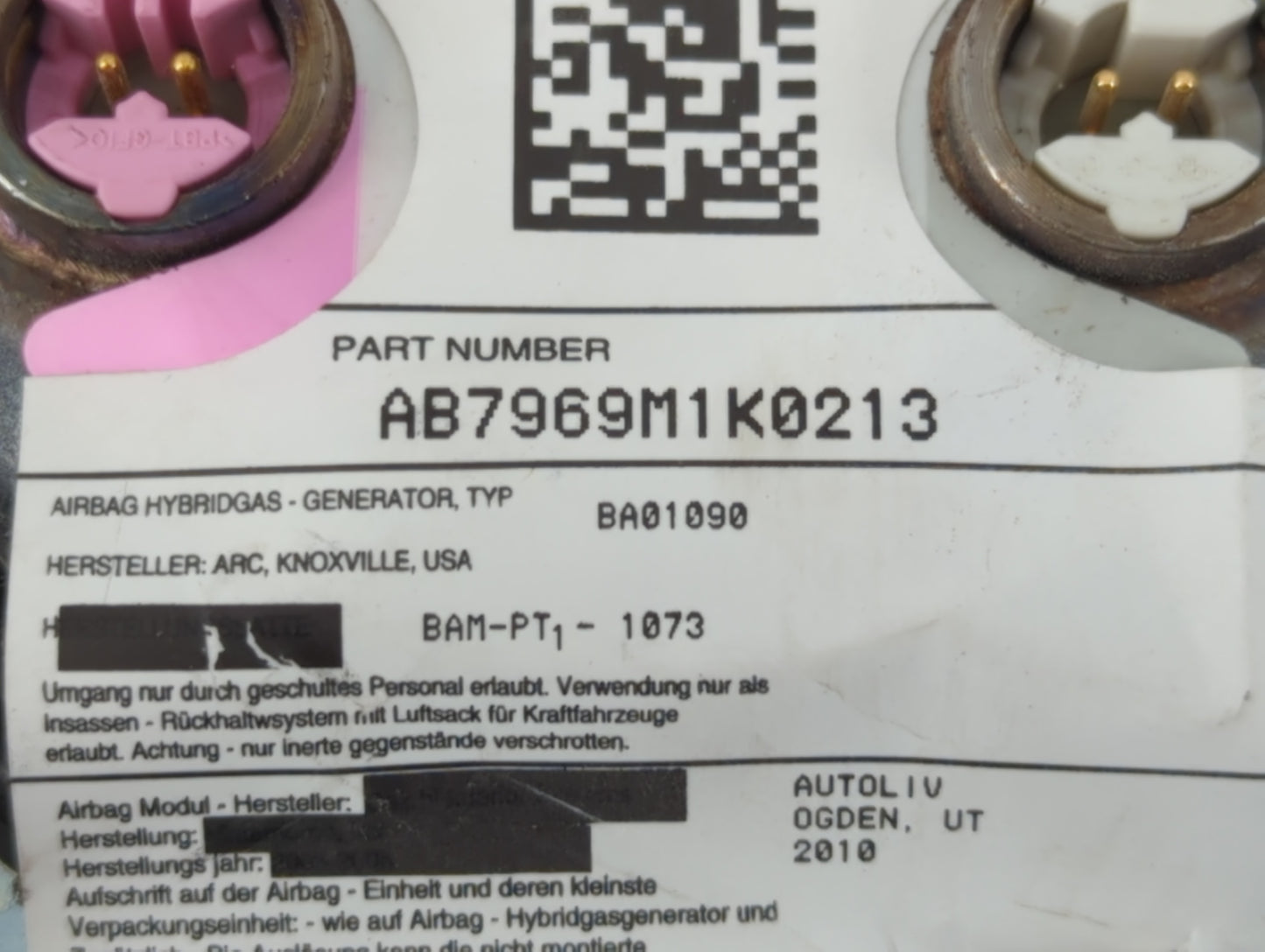 2007-2010 Cadillac Escalade Air Bag Driver Left Steering Wheel Mounted P/N:AB7969M1K0213 Fits Fits 2007 2008 2009 2010 OEM U