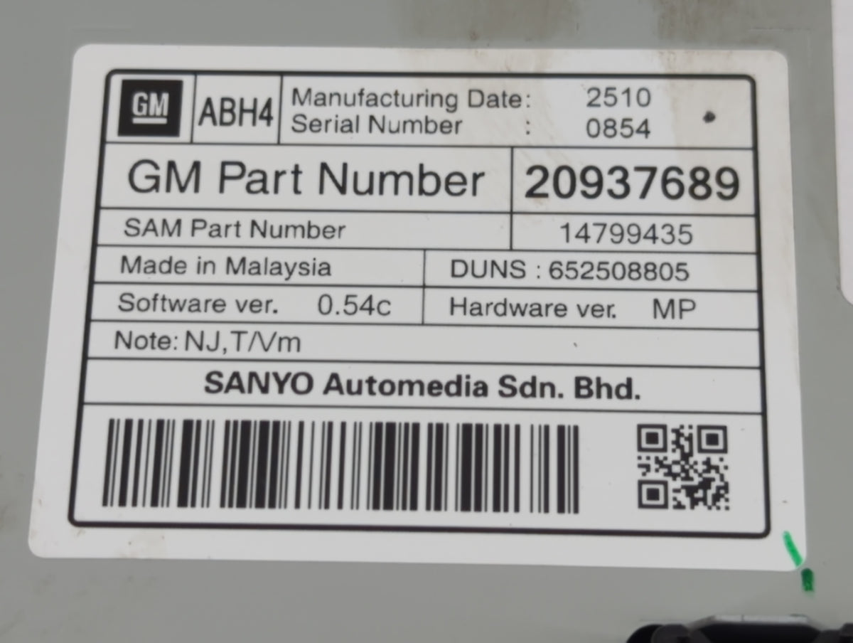 2010-2011 Chevrolet Equinox Information Radio Display Screen 1229265 - Oemusedautoparts1.com
