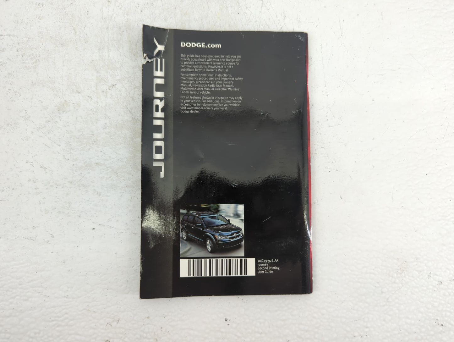 2010 Dodge Journey Owners Manual Book Guide P/N:10CJ49-926-AA OEM Used Auto Parts - Oemusedautoparts1.com