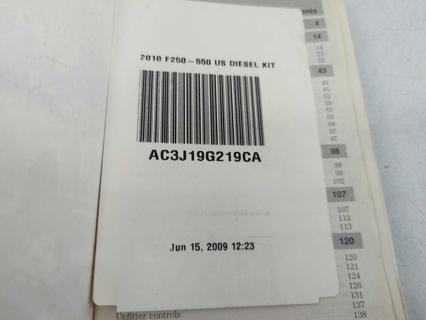 2010 Ford F-250 Super Duty Owners Manual Book Guide P/N:AC3J 19A321 AA OEM Used Auto Parts - Oemusedautoparts1.com