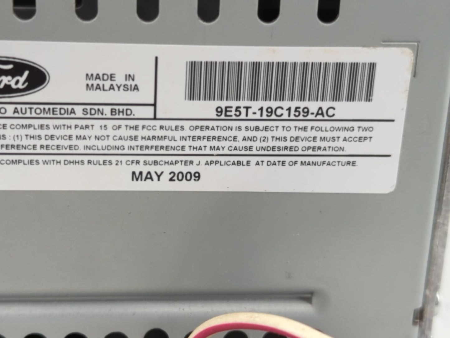 2010 Ford Fusion Radio AM FM Cd Player Receiver Replacement P/N:9E5T-19C159-AC Fits OEM Used Auto Parts - Oemusedautoparts1.