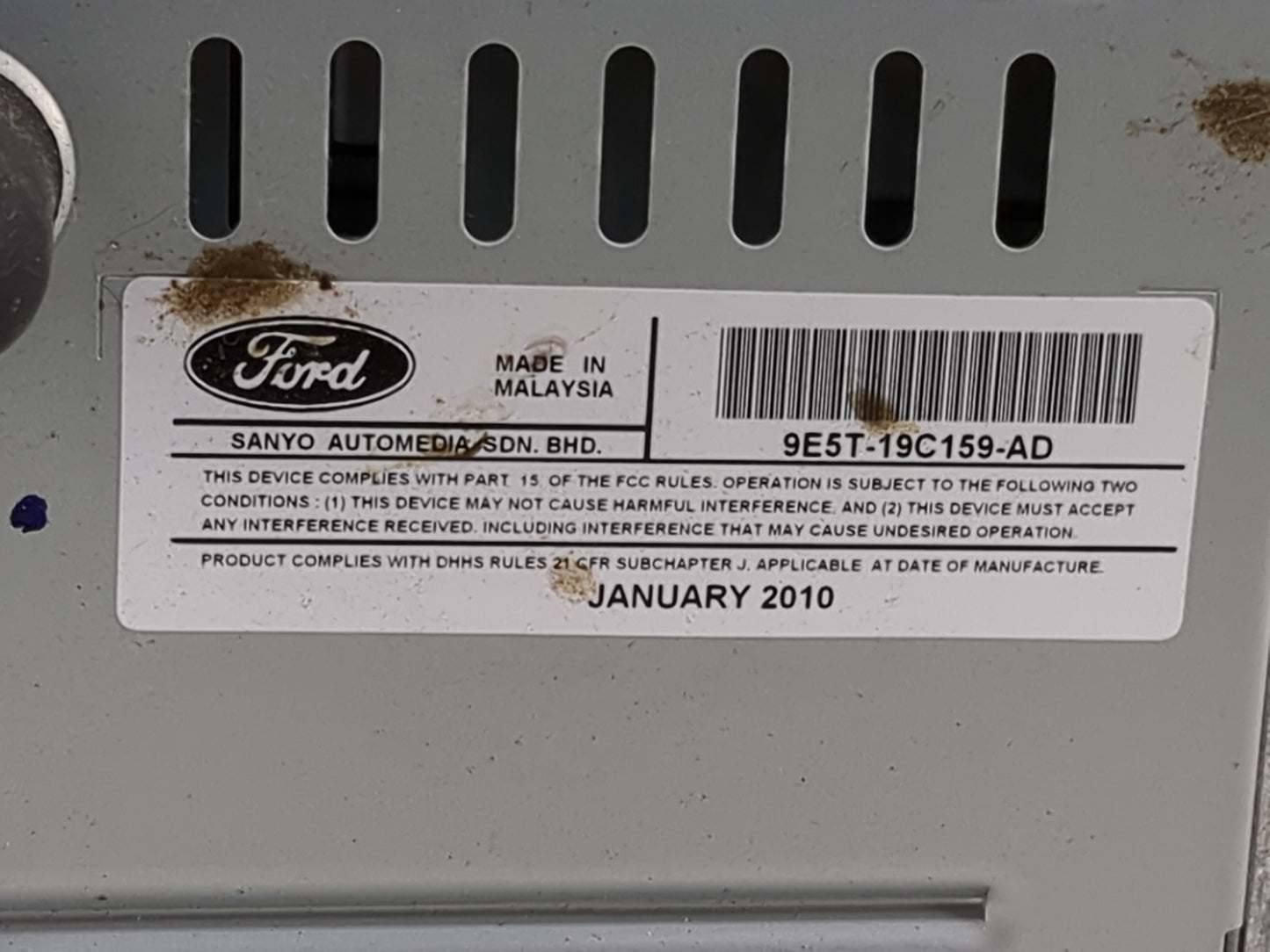 2010 Ford Fusion Radio AM FM Cd Player Receiver Replacement P/N:9E5T-19C159-AD Fits OEM Used Auto Parts - Oemusedautoparts1.