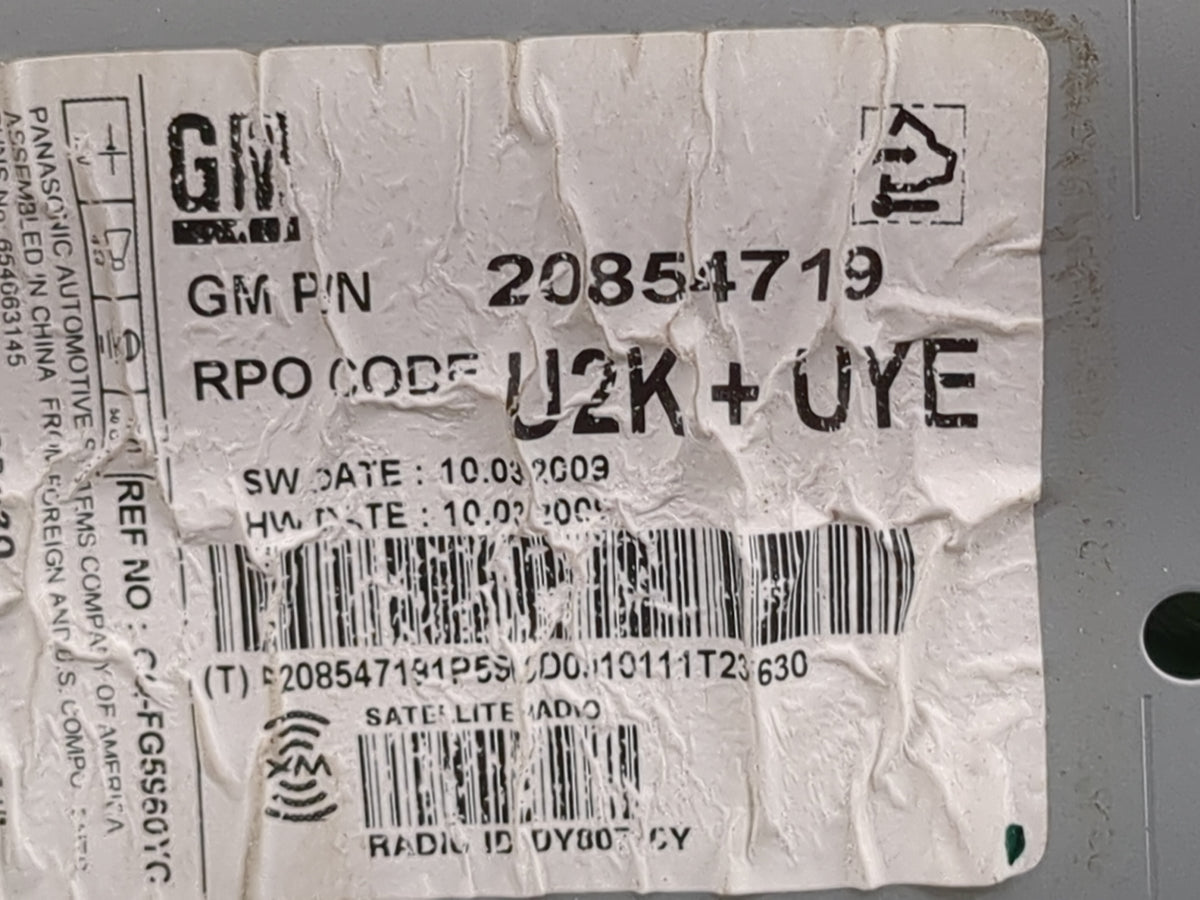 2010 Gmc Terrain Radio AM FM Cd Player Receiver Replacement P/N:20854719 Fits Fits 2011 OEM Used Auto Parts - Oemusedautopar