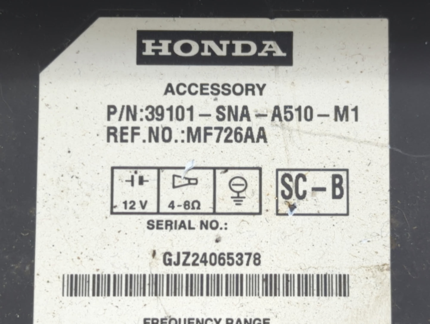 2006-2011 Honda Civic Radio AM FM Cd Player Receiver Replacement P/N:39101-SNA-A510-M1 Fits Fits 2006 2007 2008 2009 2010 20
