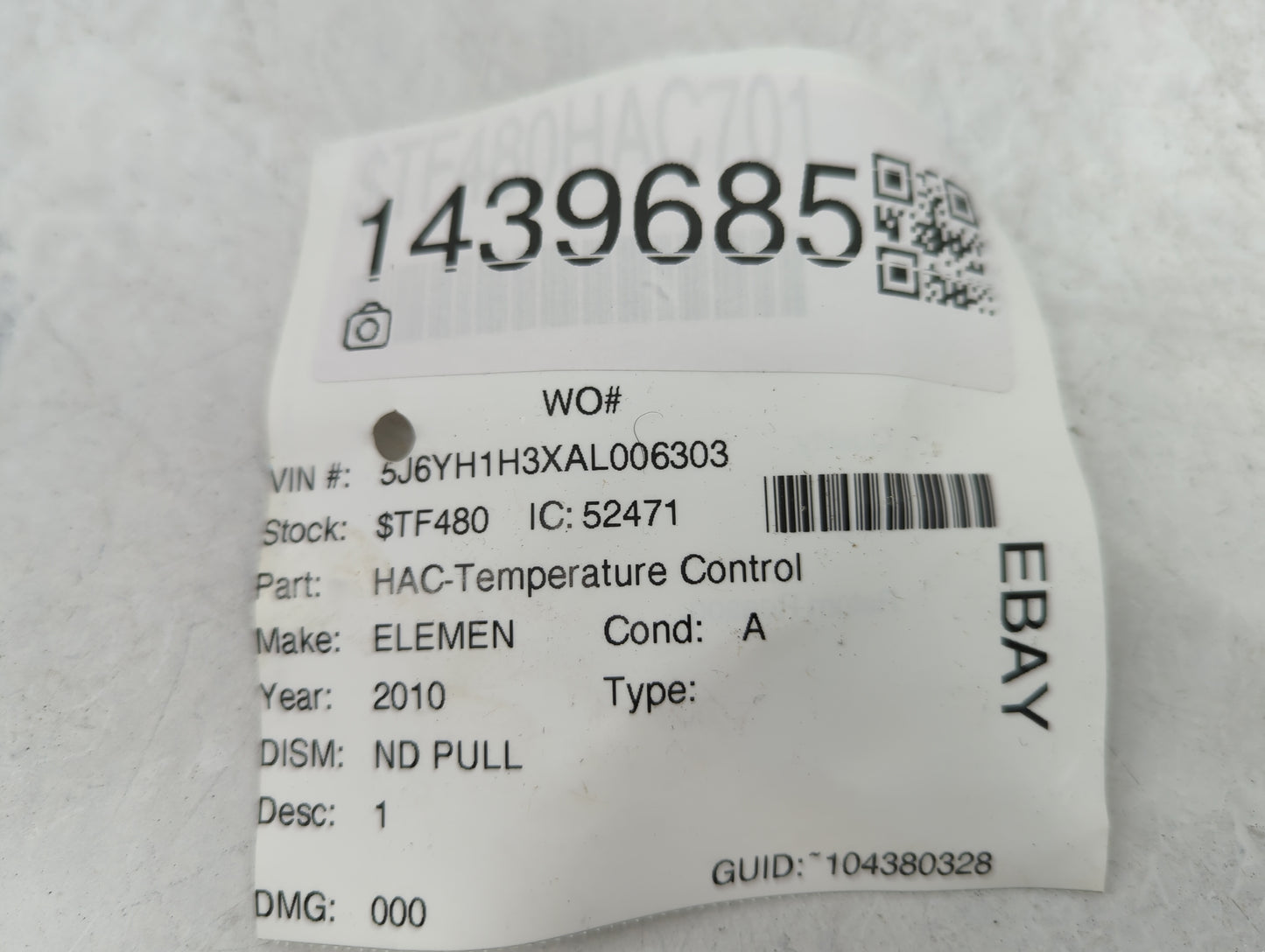 2009-2011 Honda Element Climate Control Module Temperature AC/Heater Replacement Fits Fits 2009 2010 2011 OEM Used Auto Part
