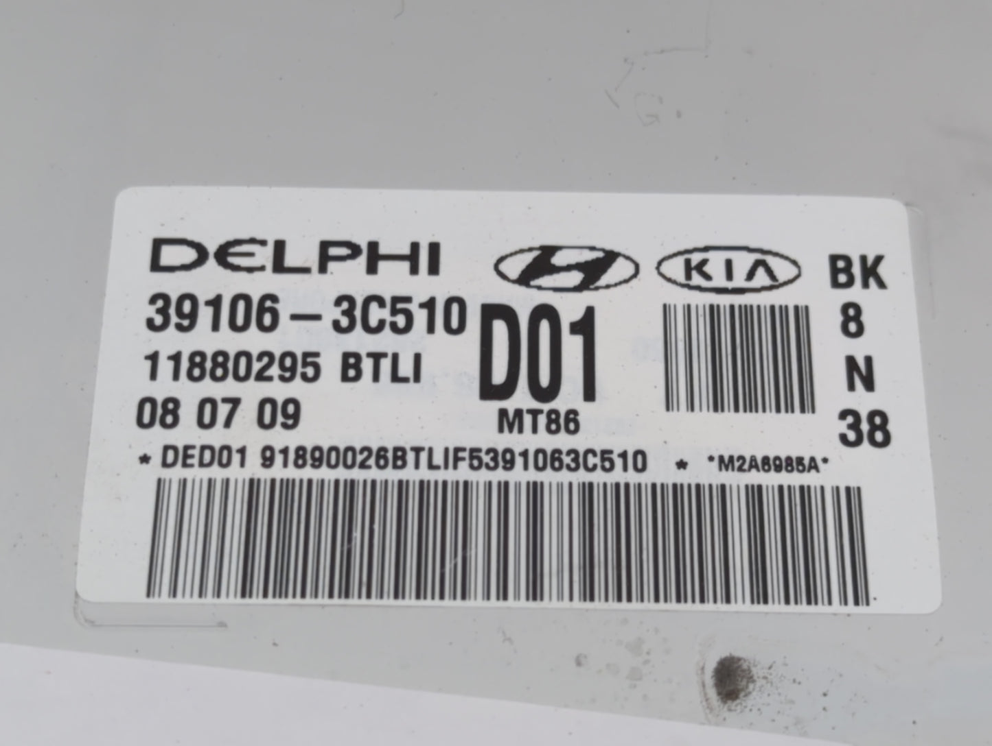 2009-2011 Hyundai Genesis PCM Engine Control Computer ECU ECM PCU OEM P/N:39106-3C510 Fits Fits 2009 2010 2011 OEM Used Auto