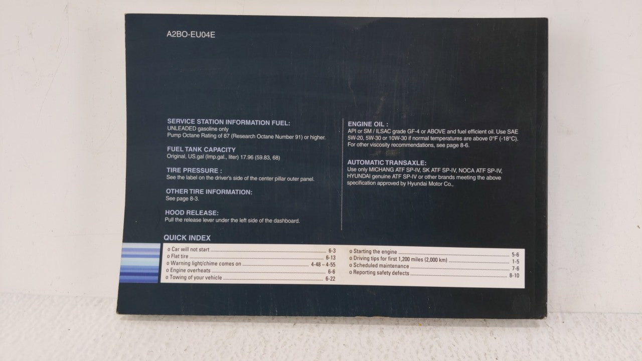 2010 Hyundai Santa Fe Owners Manual Book Guide OEM Used Auto Parts - Oemusedautoparts1.com