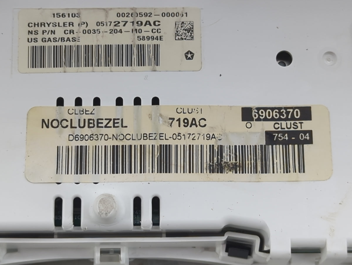 2010 Jeep Patriot Instrument Cluster Speedometer Gauges P/N:05172719AC Miles:135K Fits OEM Used Auto Parts - Oemusedautopart