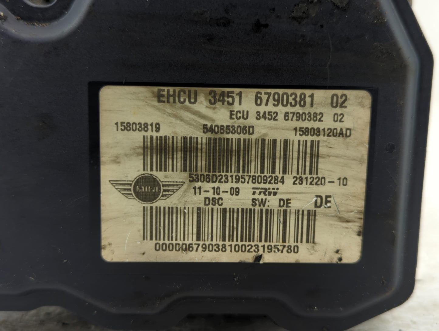 2010 Mini Cooper Clubman ABS Pump Control Module Replacement P/N:3451 6790381 02 Fits Fits 2009 OEM Used Auto Parts - Oemuse