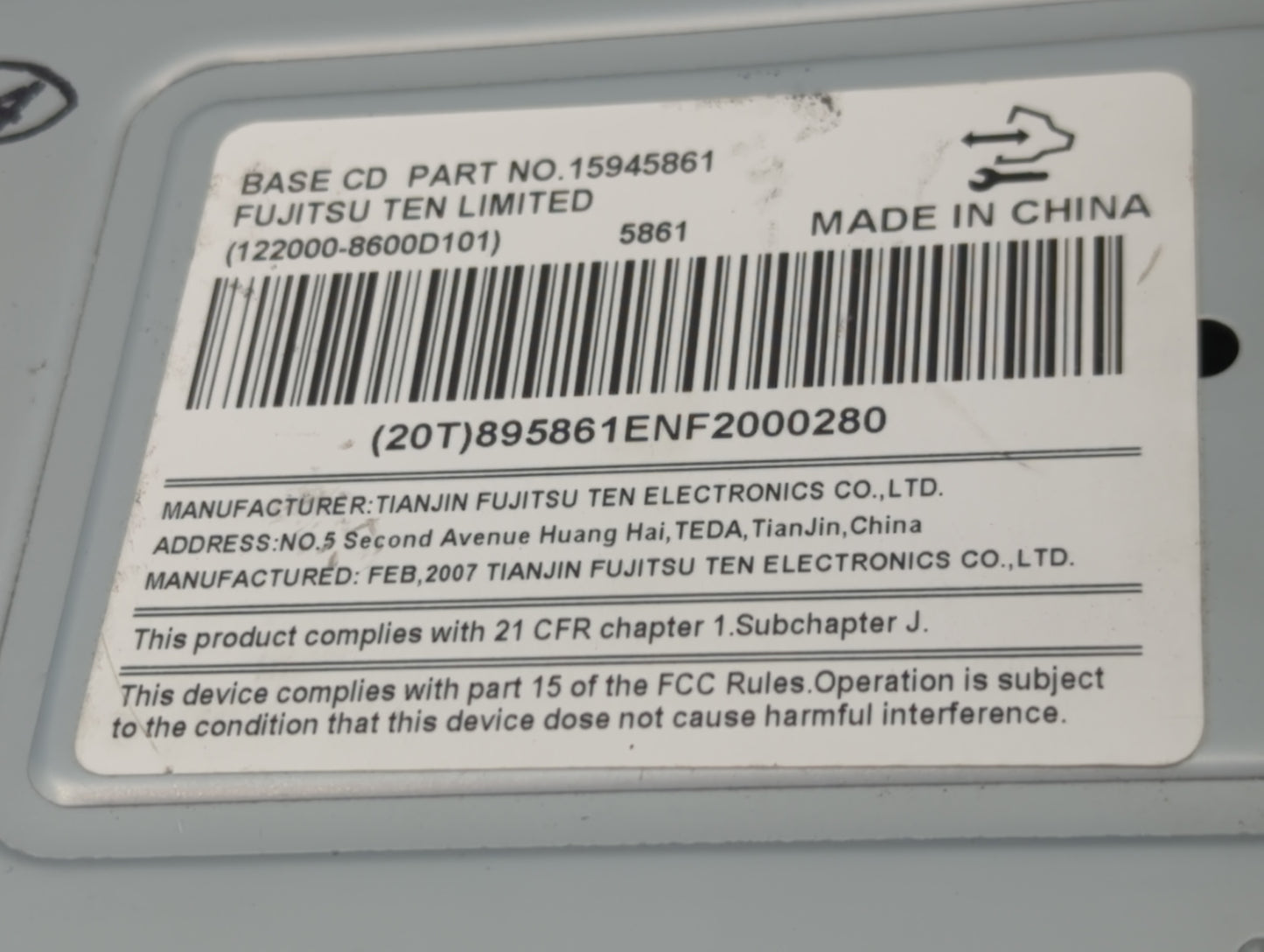 2010-2012 Nissan Altima Radio AM FM Cd Player Receiver Replacement P/N:15945861 Fits Fits 2010 2011 2012 OEM Used Auto Parts