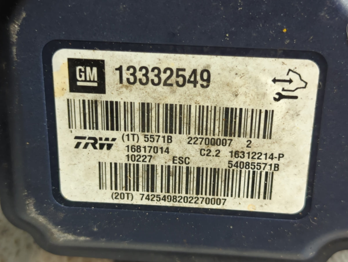 2010 Saab 9-5 Anti-Lock Brake ABS Pump Module Actuator OEM P/N:13332549 Fits OEM Used Auto Parts - Oemusedautoparts1.com