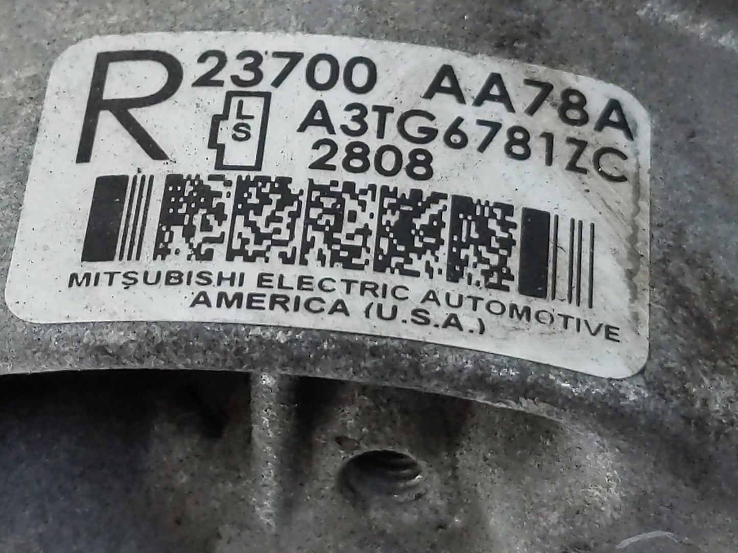 2010 Subaru Legacy Alternator Replacement Generator Charging Assembly Engine OEM P/N:23700 AA78A Fits OEM Used Auto Parts -