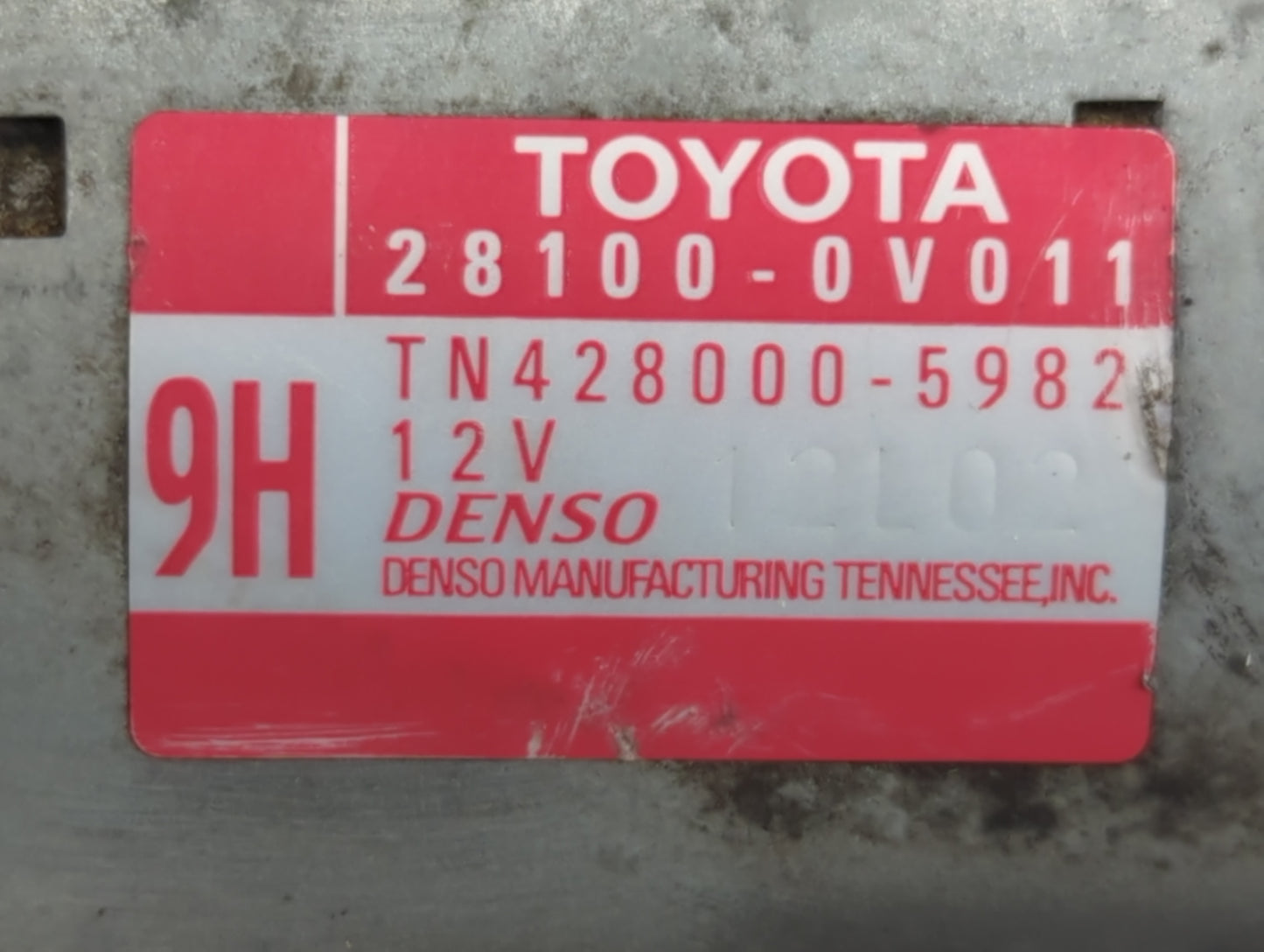 2010-2011 Toyota Camry Car Starter Motor Solenoid OEM P/N:TN428000-5982 28100-0V011 Fits OEM Used Auto Parts - Oemusedautopa