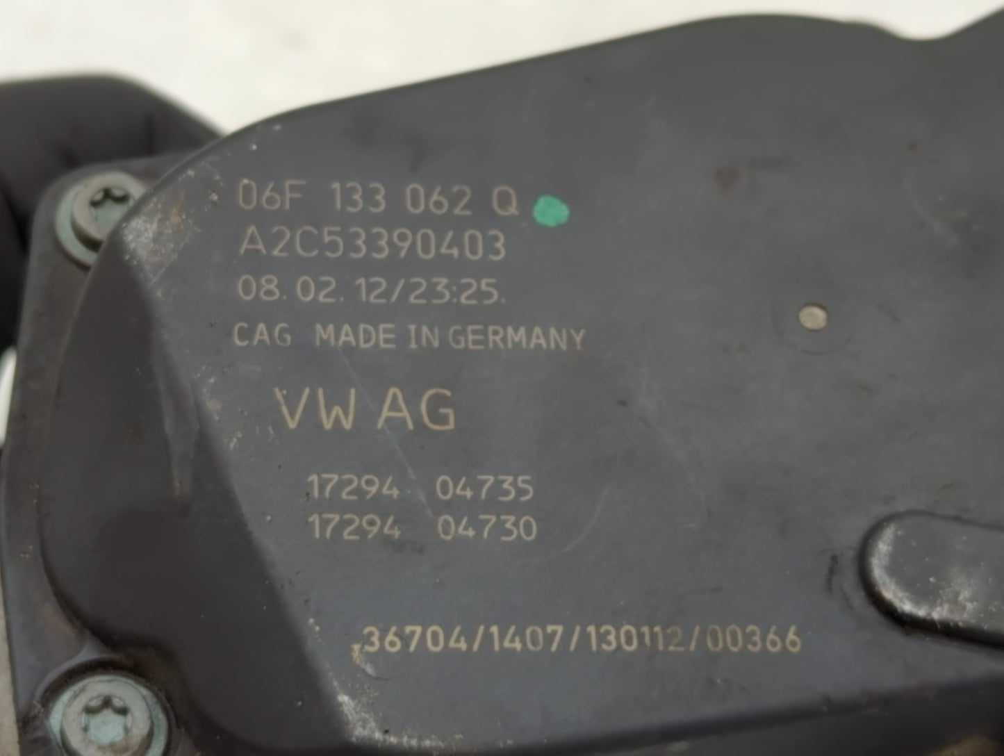 2009-2017 Volkswagen Cc Throttle Body P/N:06F 133 062 Q A2C53302056 Fits OEM Used Auto Parts - Oemusedautoparts1.com