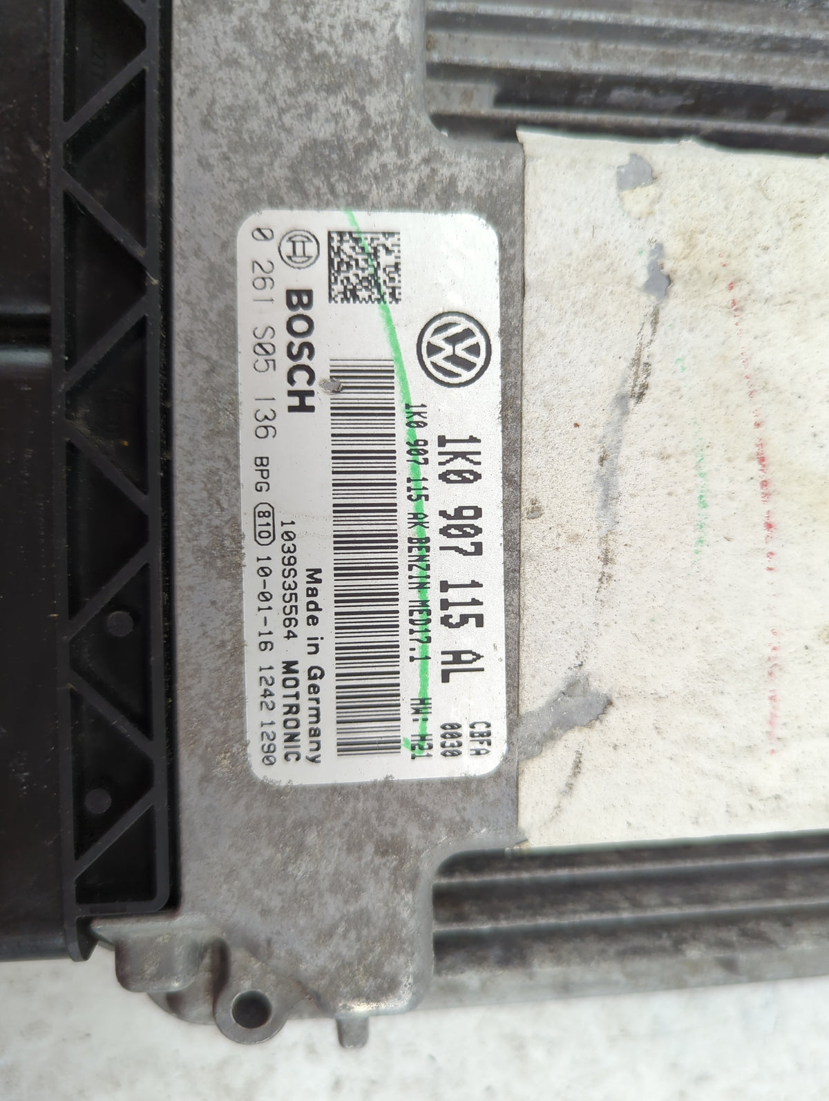 2010 Volkswagen Jetta PCM Engine Control Computer ECU ECM PCU OEM P/N:1K0907115AL 0261S05136, 1039335564 Fits Fits 2008 2009