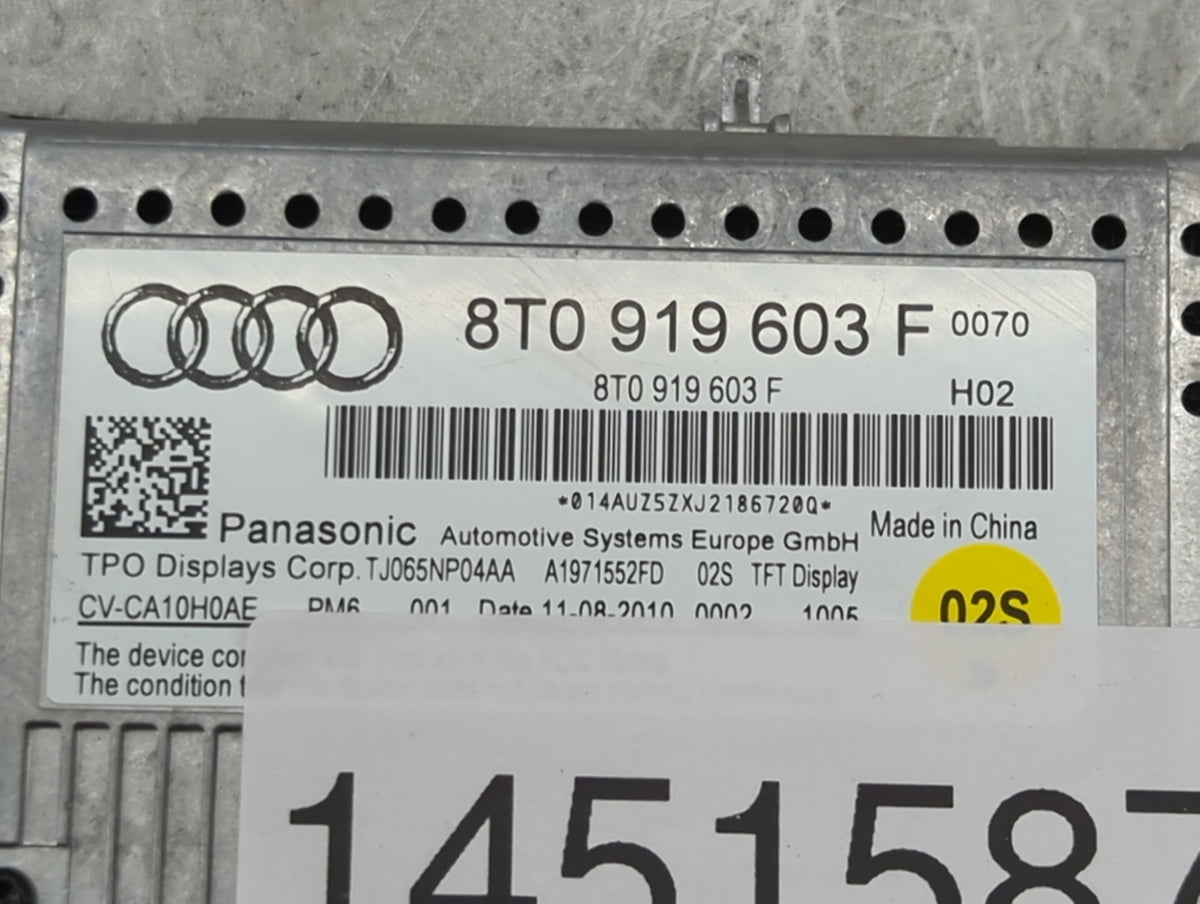 2009-2016 Audi A4 Information Radio Display Screen 1451587 - Oemusedautoparts1.com