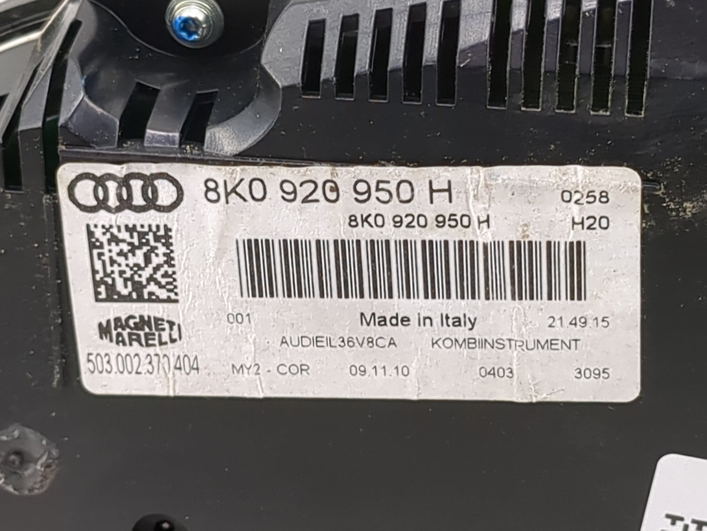 2010-2012 Audi A4 Instrument Cluster Speedometer Gauges P/N:8K0920950H 503002370404 Miles:109K Fits Fits 2010 2011 2012 OEM
