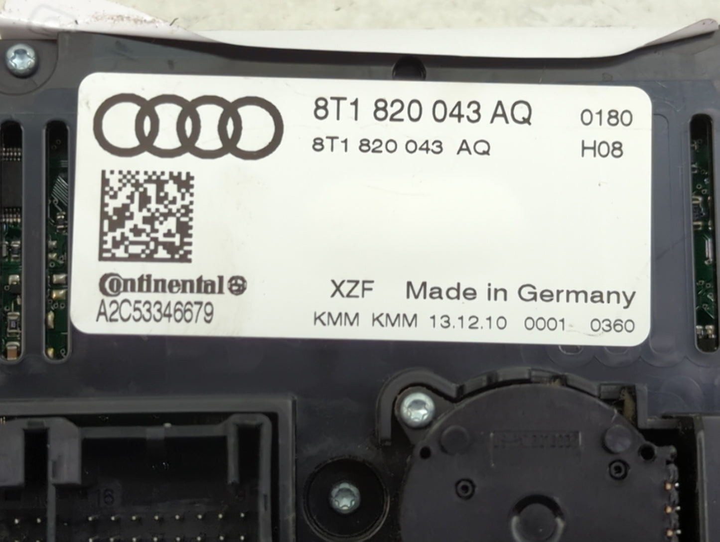 2009-2012 Audi A4 Climate Control Module Temperature AC/Heater Replacement P/N:8T1820043AQ A2C53346679 Fits OEM Used Auto Pa