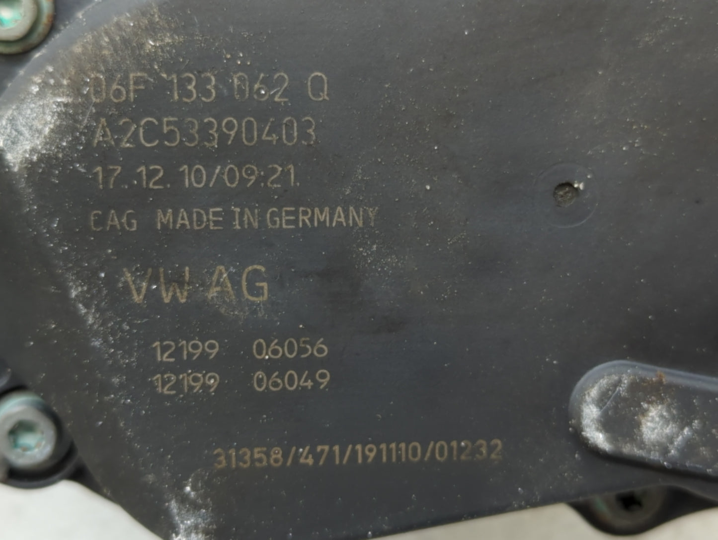 2005-2016 Audi A4 Throttle Body P/N:06F 133 062 G 06F 133 062 Q Fits OEM Used Auto Parts - Oemusedautoparts1.com