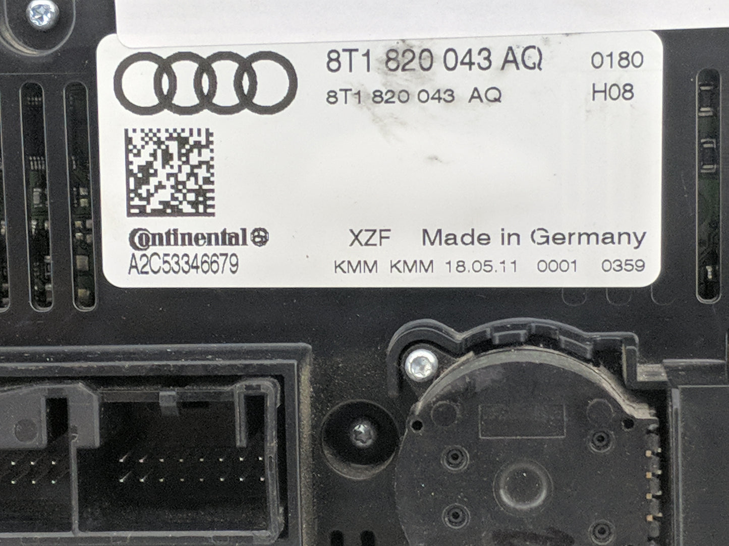 2010-2013 Audi A5 Climate Control Module Temperature AC/Heater Replacement P/N:8T1820043AQ A2C53346679 Fits OEM Used Auto Pa