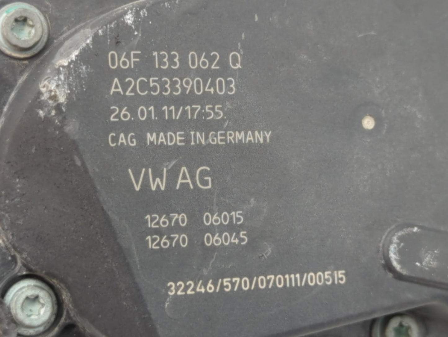 2010-2017 Audi A5 Throttle Body P/N:06F 133 062 Q Fits OEM Used Auto Parts - Oemusedautoparts1.com