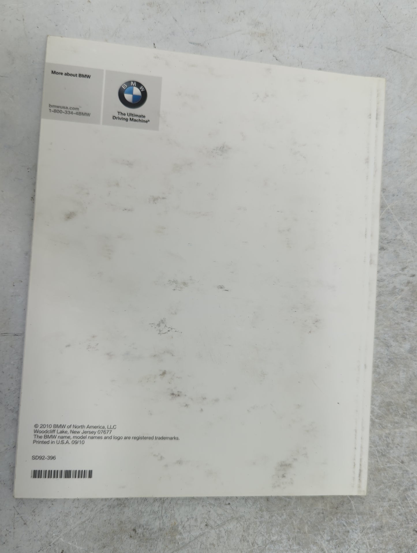 2011 Bmw 3-Series Owners Manual Book Guide P/N:01402606926 SD92-396 OEM Used Auto Parts - Oemusedautoparts1.com
