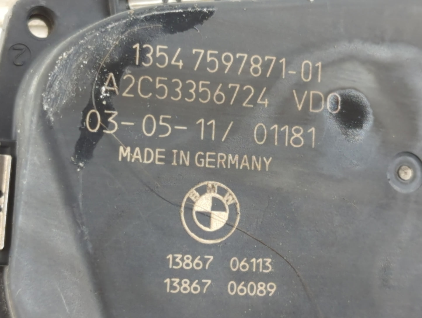 2011-2015 Bmw 335i Throttle Body P/N:1354 7597871-01 Fits Fits 2010 2011 2012 2013 2014 2015 2016 2017 2018 2019 2020 OEM Us