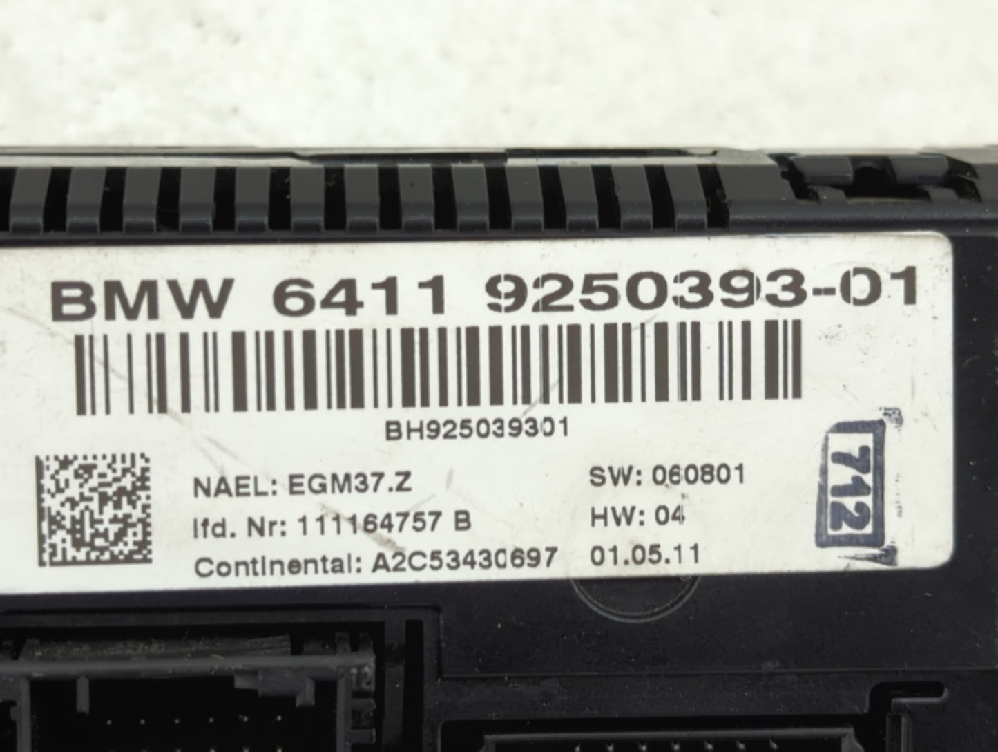 2010-2011 Bmw 335i Climate Control Module Temperature AC/Heater Replacement P/N:9250393-01 Fits Fits 2010 2011 2012 2013 201