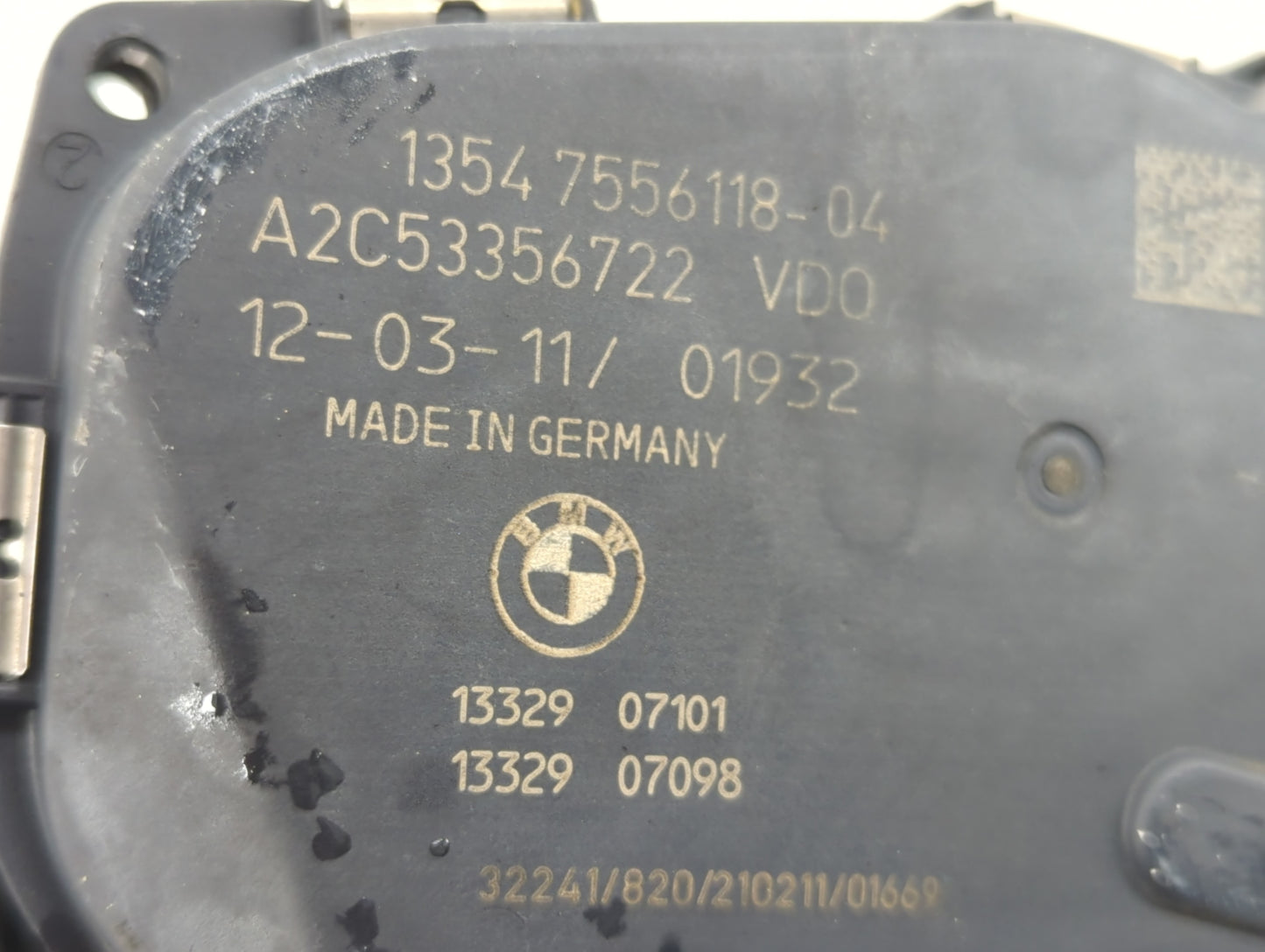 2007-2012 Bmw X3 Throttle Body P/N:A2C53356722 1354 7556118-04 Fits Fits 2007 2008 2009 2010 2011 2012 2013 OEM Used Auto Pa