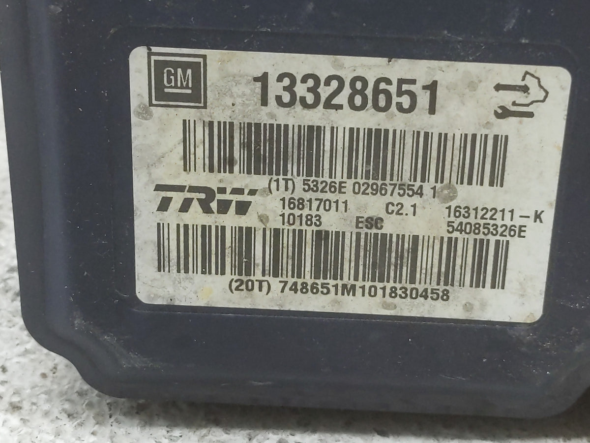 2011 Buick Regal Anti-Lock Brake ABS Pump Module Actuator OEM P/N:13328651 Fits OEM Used Auto Parts - Oemusedautoparts1.com