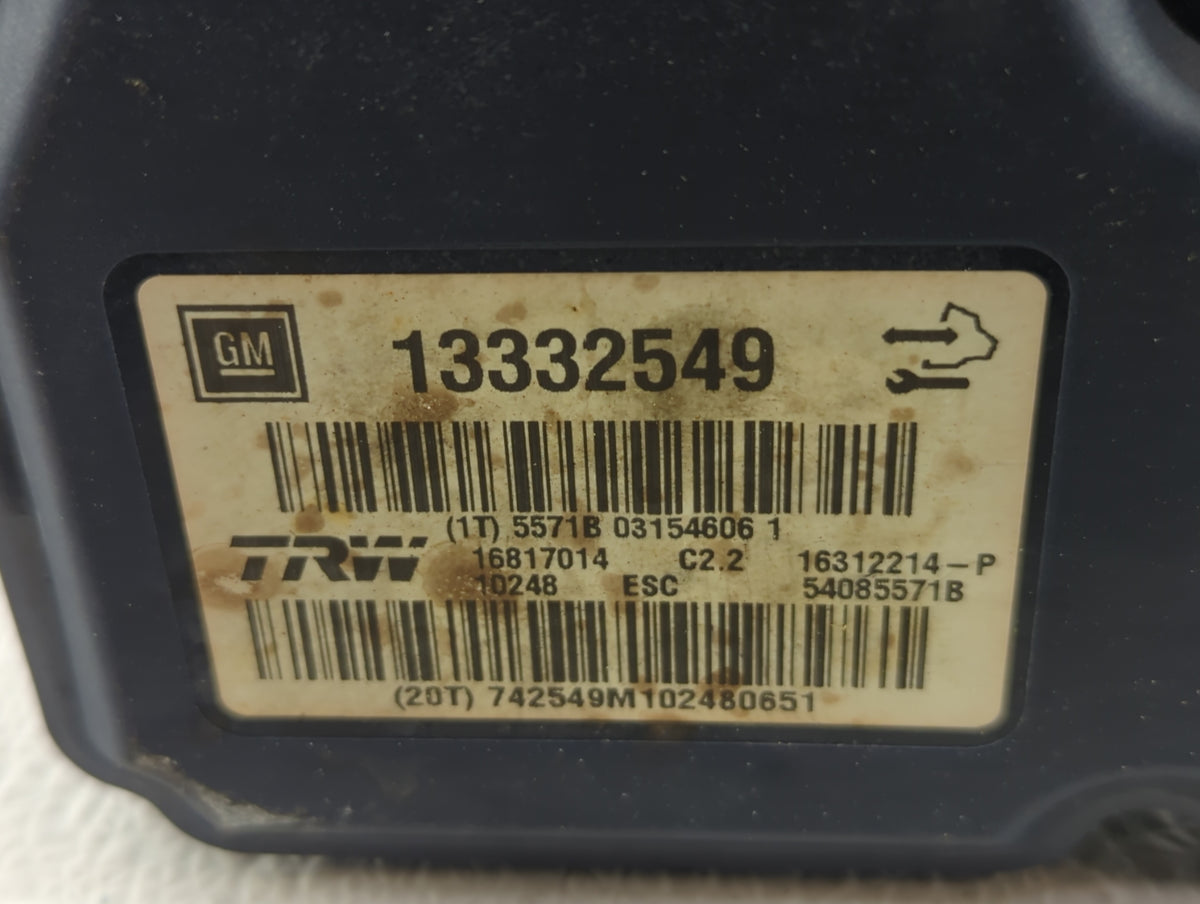 2011 Buick Regal Anti-Lock Brake ABS Pump Module Actuator OEM P/N:13332549 Fits OEM Used Auto Parts - Oemusedautoparts1.com
