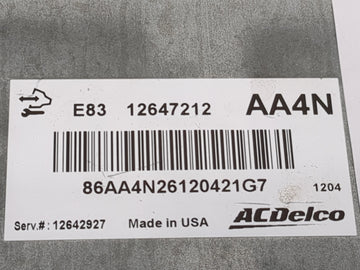 2009-2011 Chevrolet Aveo PCM Engine Control Computer ECU ECM PCU OEM P/N:12647212 12638924, 86AARG46109100DA, 12636386 Fits OEM Used Auto Parts