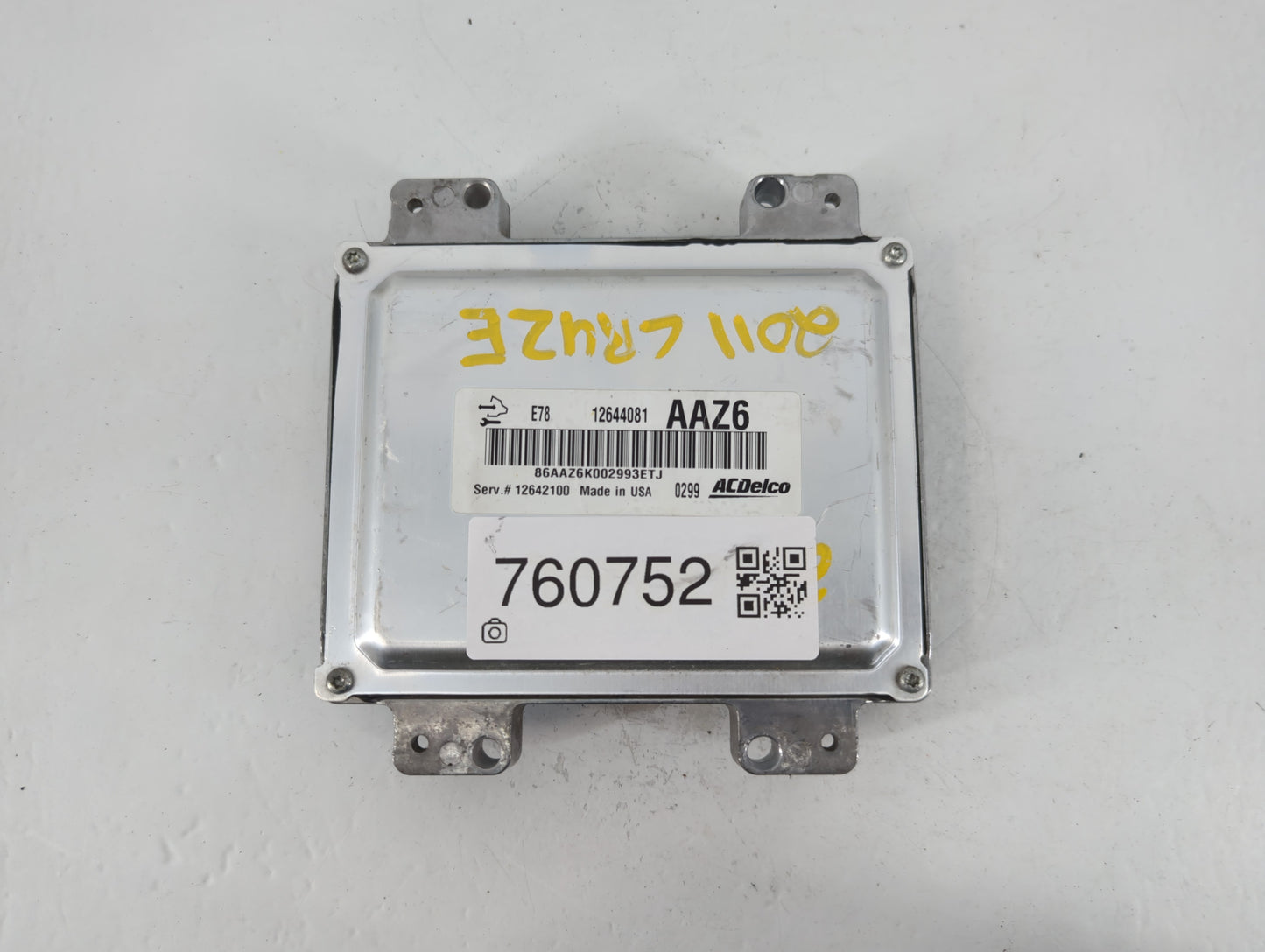 2011 Chevrolet Cruze PCM Engine Control Computer ECU ECM PCU OEM P/N:12644081 Fits OEM Used Auto Parts - Oemusedautoparts1.c