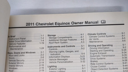 2011 Chevrolet Equinox Owners Manual Book Guide OEM Used Auto Parts