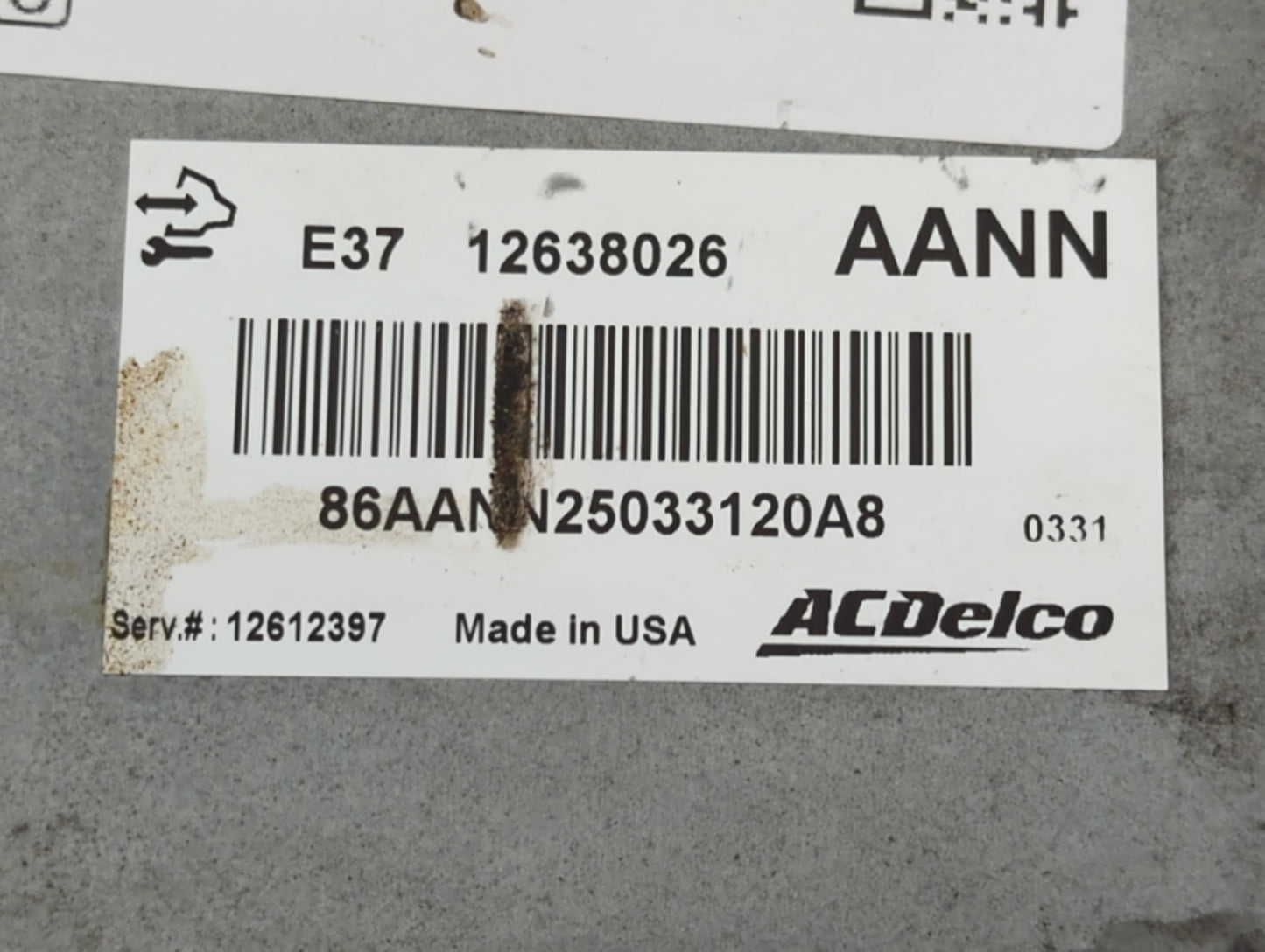 2007-2012 Chevrolet Malibu PCM Engine Control Computer ECU ECM PCU OEM P/N:12638026 Fits Fits 2007 2008 2009 2010 2011 2012