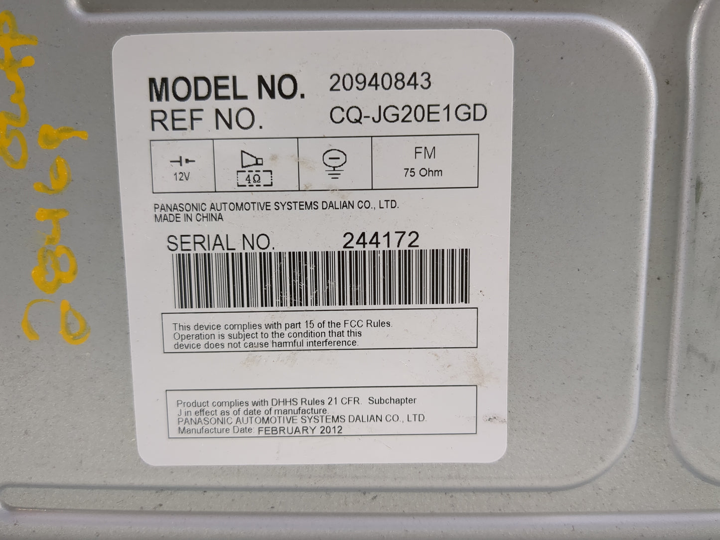 2009-2012 Chevrolet Malibu Radio AM FM Cd Player Receiver Replacement Fits Fits 2009 2010 2011 2012 OEM Used Auto Parts - Oe