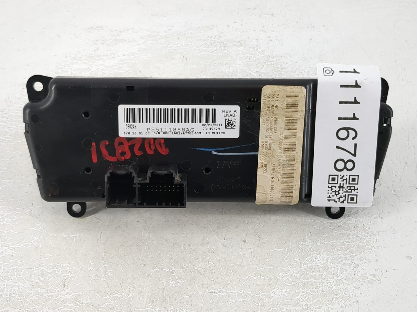 2011-2014 Chrysler 200 Climate Control Module Temperature AC/Heater Replacement P/N:P55111888AG Fits Fits 2010 2011 2012 201