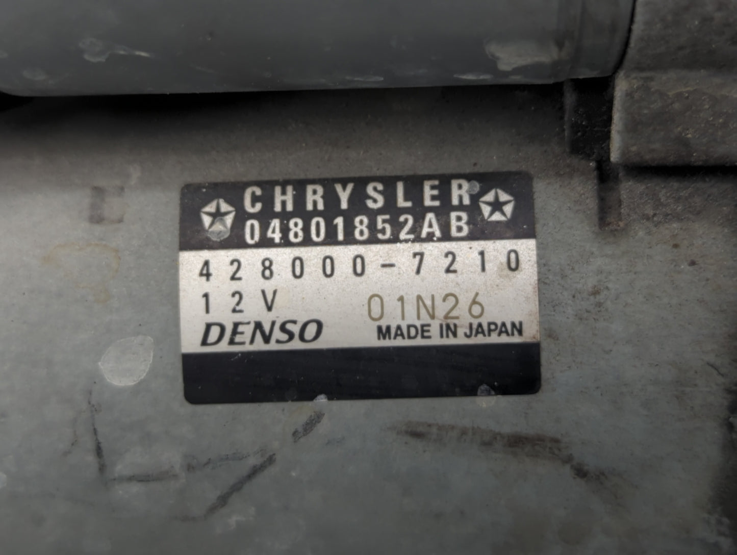 2011-2016 Chrysler 300 Car Starter Motor Solenoid OEM P/N:428000-7210 04801852AB Fits Fits 2011 2012 2013 2014 2015 2016 OEM
