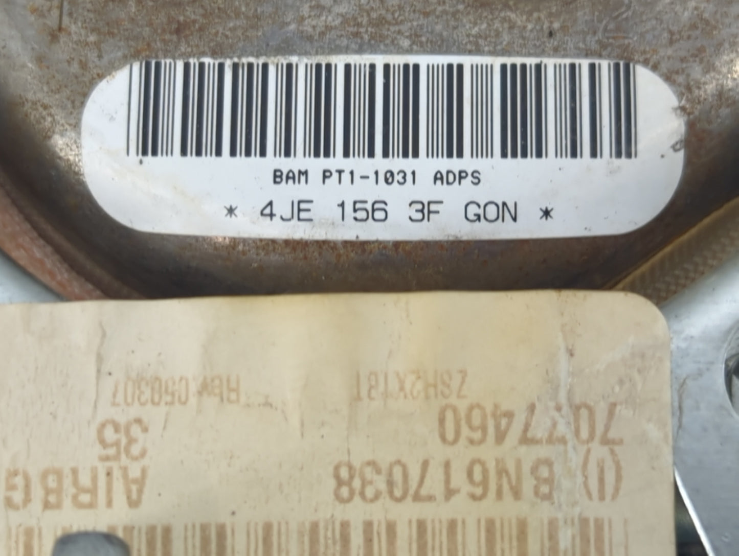 2011 Dodge Avenger Air Bag Driver Left Steering Wheel Mounted P/N:P1AM156 4JE1563FGON, BAMPT11031ADPS Fits OEM Used Auto Par