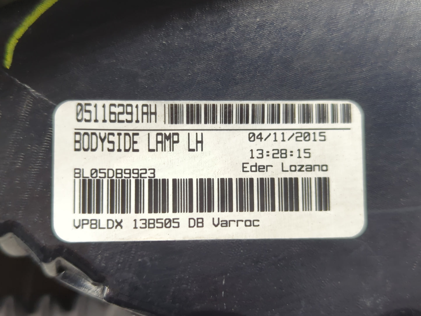 2011 Dodge Journey Tail Light Assembly Driver Left OEM P/N:05116291AH Fits OEM Used Auto Parts - Oemusedautoparts1.com