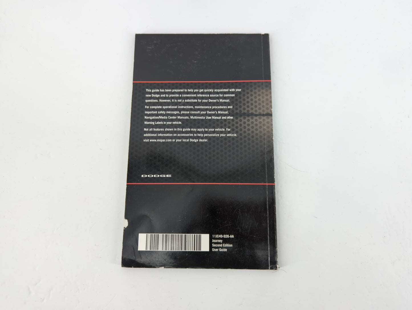 2011 Dodge Journey Owners Manual Book Guide P/N:11JC49-926-AA OEM Used Auto Parts - Oemusedautoparts1.com